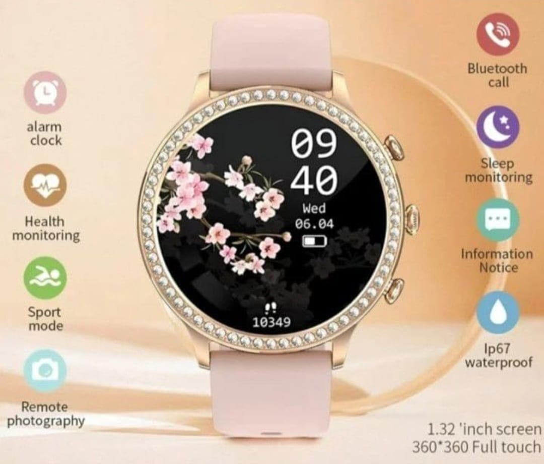 Gen9 Newly Launched Rosegold Strap With Big Black Dial Watch,1.2" Dial Display Smart Watch, Bluetooth Calling, Health Suite, Voice Assistance All- Day Activity Track Steps, Distance, Calories.