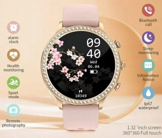 Gen9 Newly Launched Rosegold Strap With Big Black Dial Watch,1.2" Dial Display Smart Watch, Bluetooth Calling, Health Suite, Voice Assistance All- Day Activity Track Steps, Distance, Calories.