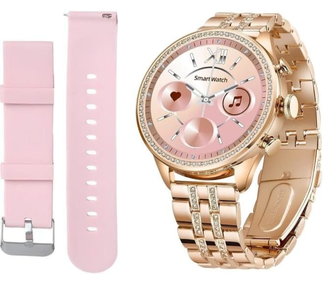 Gen9 Newly Launched Rosegold Strap With Big Black Dial Watch,1.2" Dial Display Smart Watch, Bluetooth Calling, Health Suite, Voice Assistance All- Day Activity Track Steps, Distance, Calories.