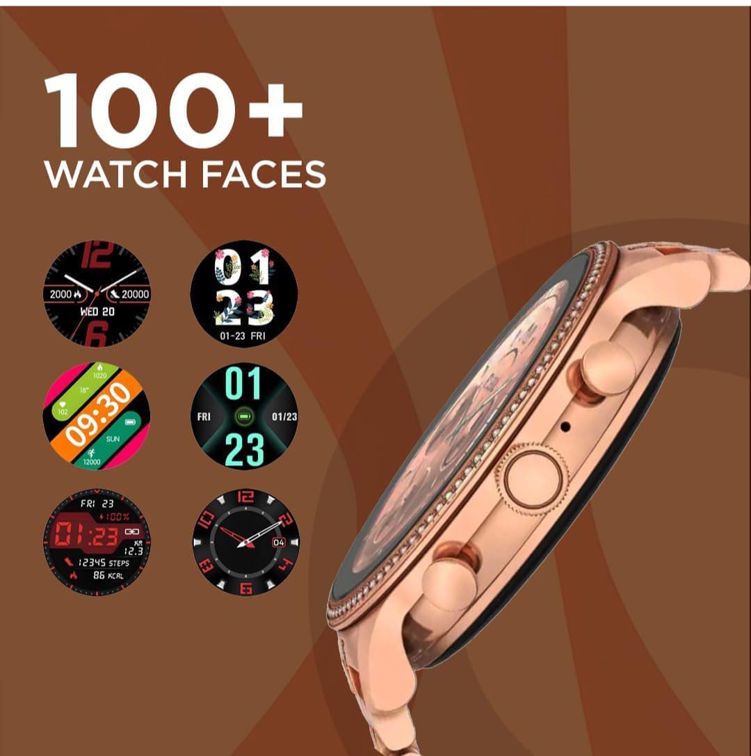 Gen9 Newly Launched Rosegold Strap With Big Black Dial Watch,1.2" Dial Display Smart Watch, Bluetooth Calling, Health Suite, Voice Assistance All- Day Activity Track Steps, Distance, Calories.